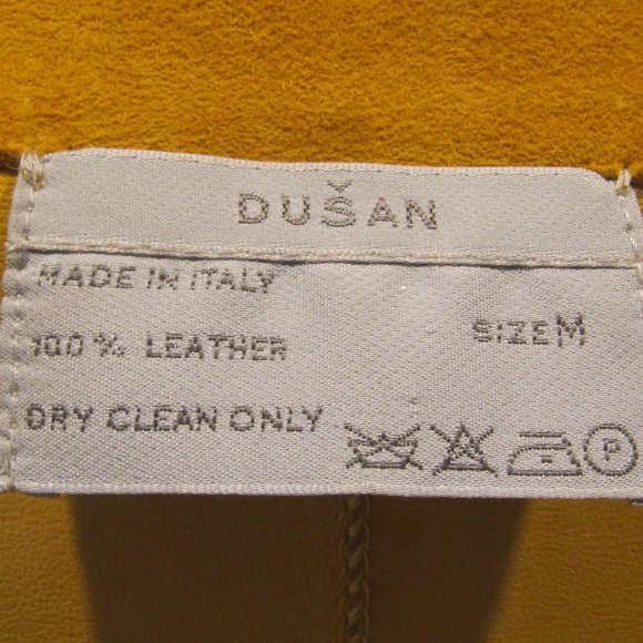 Dusan Mustard Yellow Suede Jacket.  Size M. - Picture 7 of 10